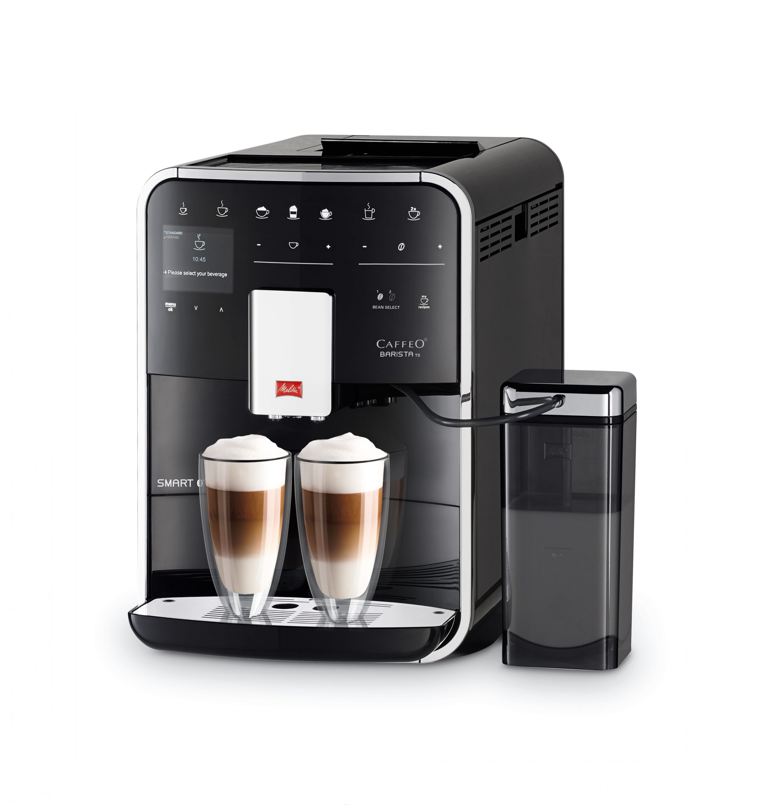 Schuinvoor Melitta Caffeo Barista Smart T Zilver F830-101
